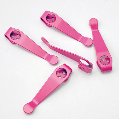 1PC. Titanium Alloy Pink Pocket Clip for Spyderco Paramilitary 2