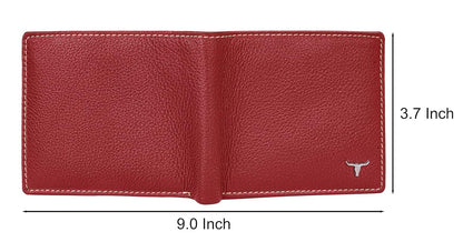 New Red Bi-Fold Leather Men's Wallet RFID Protection Gift Item