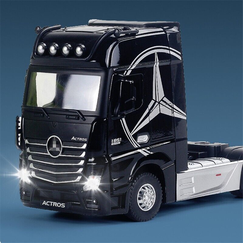 1:36 Benz Container Trailer Truck Head Diecast Model Car Transport Vehicle Toys