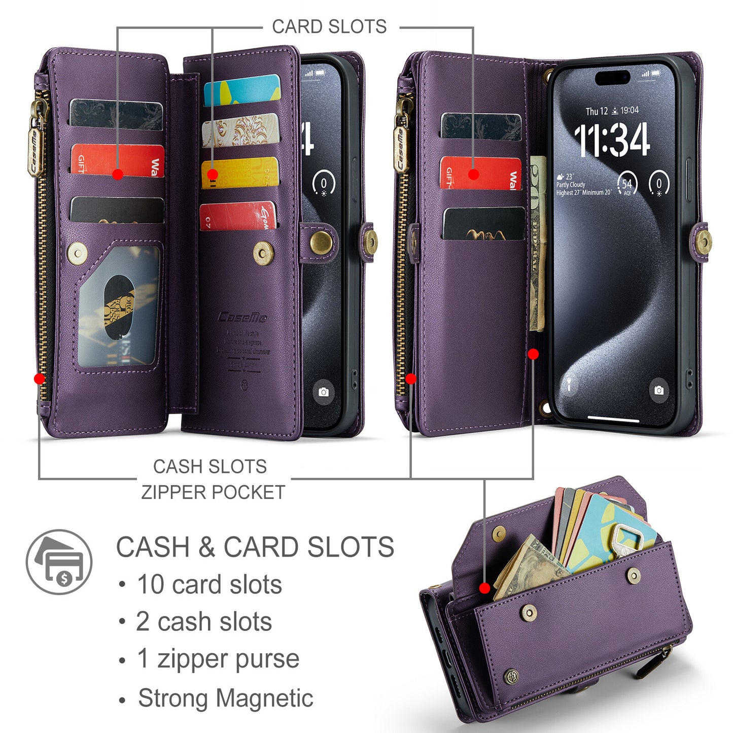 Crossbody for iPhone 16e 15 14 13 12 11 Pro Max XS XR SE Case Wallet Card Holder