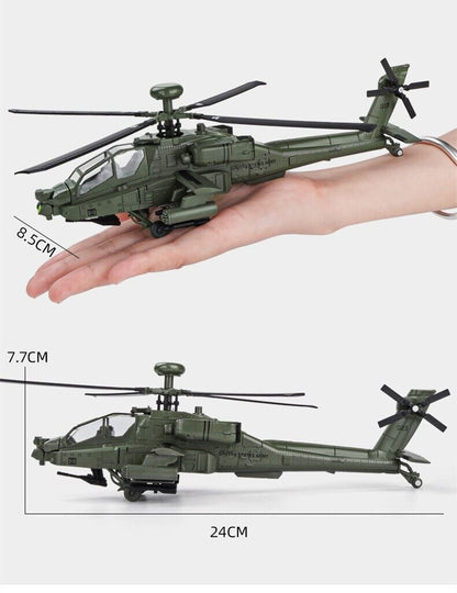 1:64 America AH-64 Apache Utility Military Helicopter Diecast Model Toys Gift