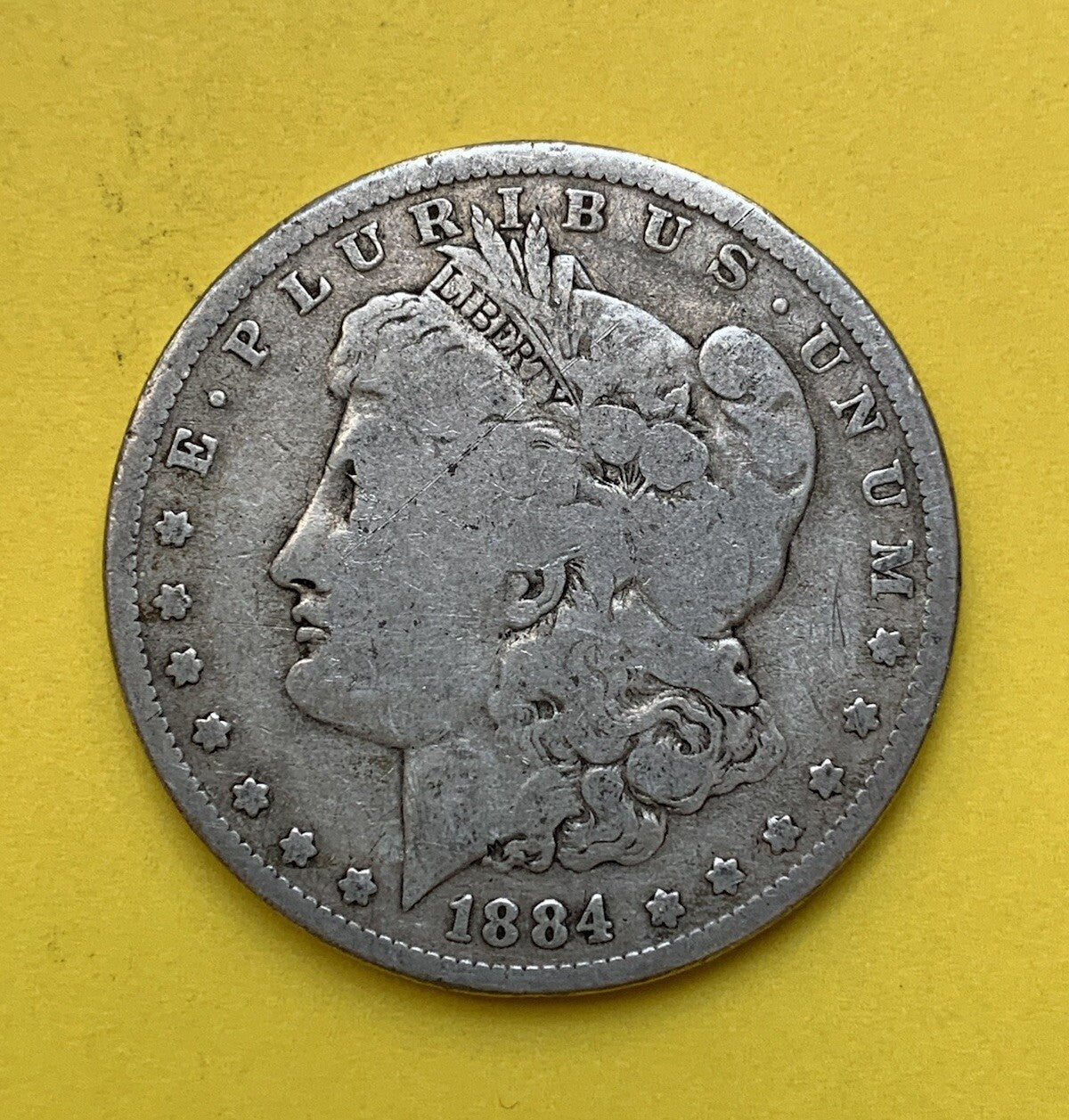 1884 USA Morgan Silver Dollar Philadelphia Mint Old Constitution Money 美国宪法摩根银元