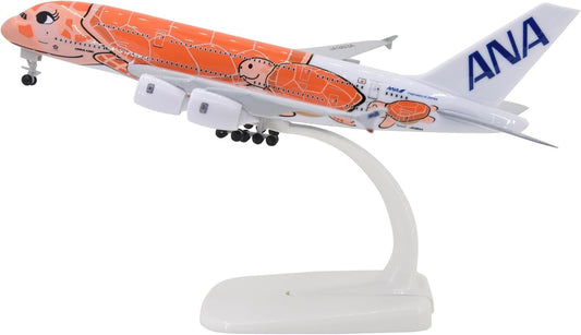 1:400 18cm A380 ANA Sea Turtle Metal Airplane Model Plane Toy Plane Model Orange