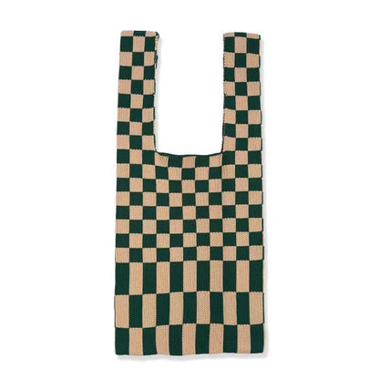 Plaid Twill Shoulder Wrist Underarm Bag Wool Large Retro Tote Handbag Purse 1 PC