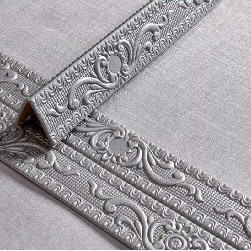 3D Floral Self Adhesive Wall Skirting Border Sticker Line Wallpaper Strip