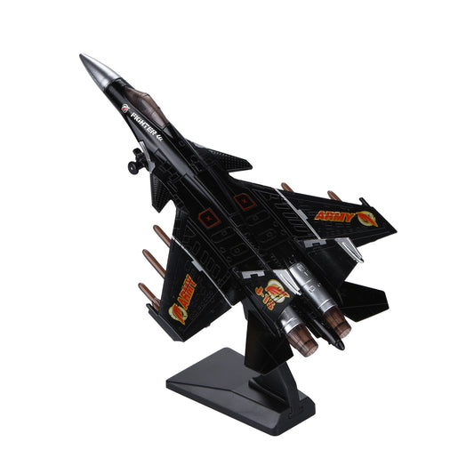 1/100 Fighter Aircraft J15 Jet Lights & Sounds Alloy Model W/ Display Stand b