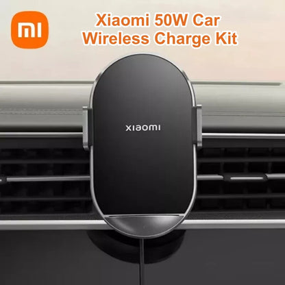 Genuine Xiaomi 50W Car Wireless Fast Charger Air Vent Mount Phone Holder, All Qi