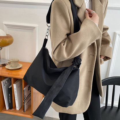 Knotted Straps Underarm Bag Large Capacity Nylon Handbag Crossbody Shoulder Bag