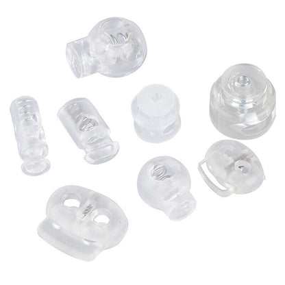 10pcs Cord Lock Plastic Stopper Cord Ends Buckle DIY Shoelace Bag Accessories!