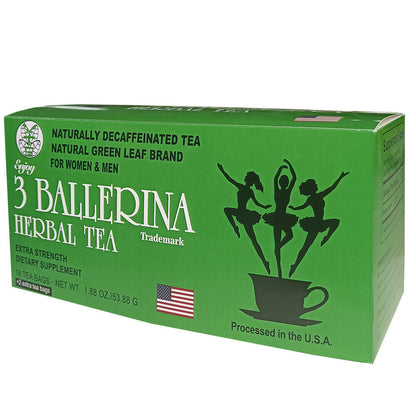 3 BALLERINA HERBAL TEA NATURALLY DECAFFEINATED WOMEN MEN 1.88oz