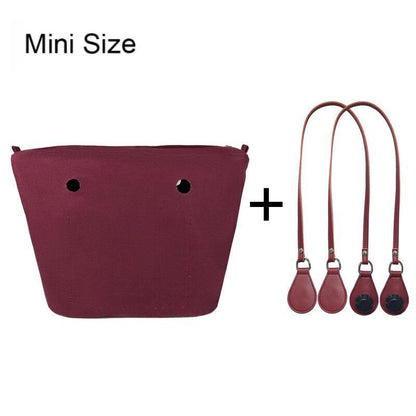 1set Canvas Lining Insert Inner Pocket 85cm Long Handles Microfiber Leather Bag