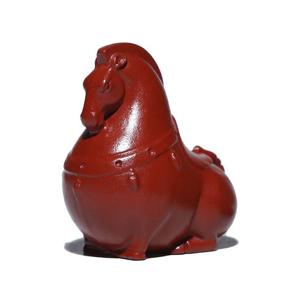 China Ornament Horse Statue Small Size Real Yixing Zisha Dahongpao Clay Tea Pet