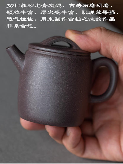 120cc chinese Yixing Handmade Zisha teapot Grey DuanClay JuLun Hu Gongfu Tea Pot