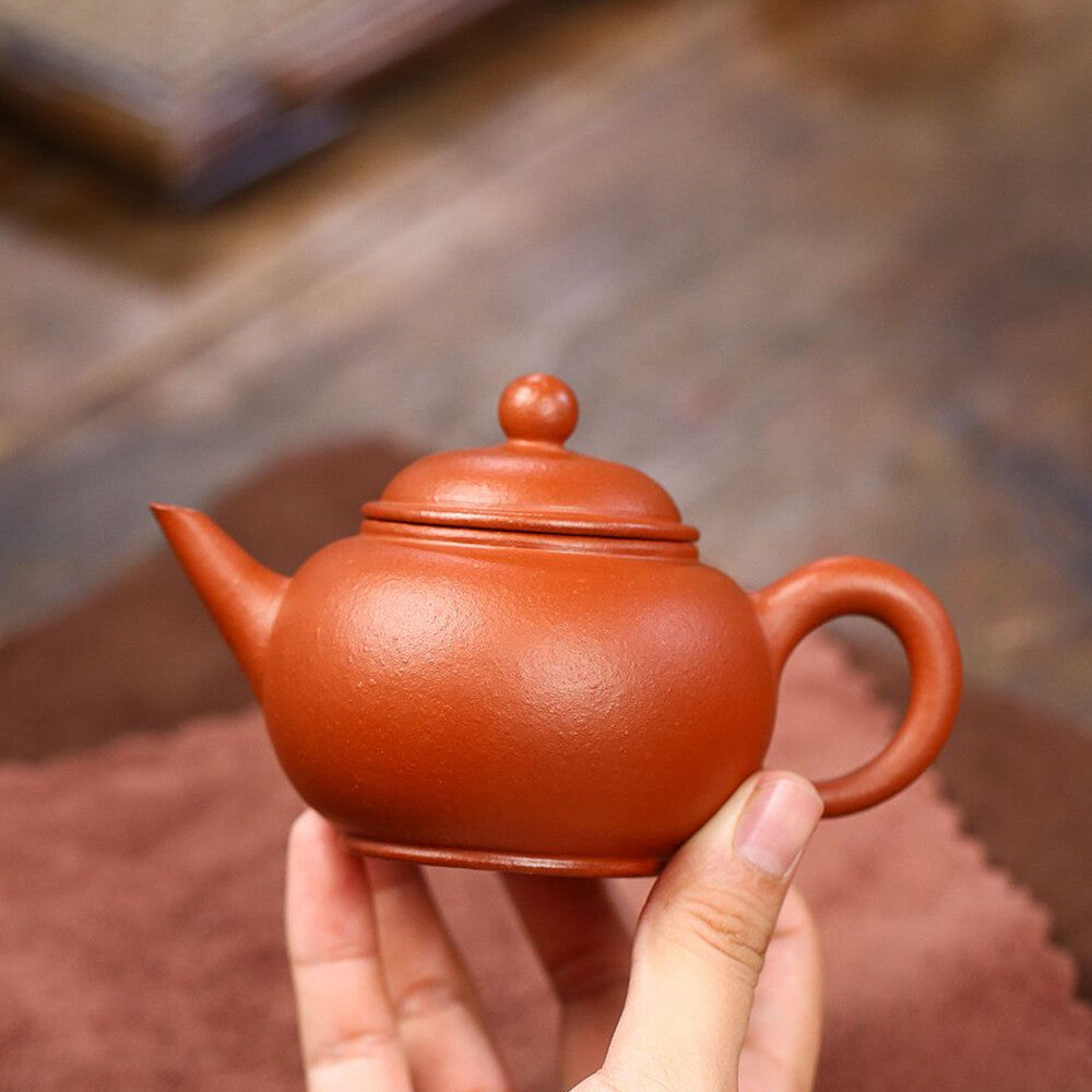 5oz Shuiping Pot Marked Traditional One Infuser Hole Yixing Zisha Zhu Clay Pot