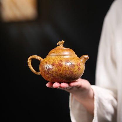 Yixing Zisha Tea pot Original Duan Clay Handmade Gourd Style High-Fired Teapots