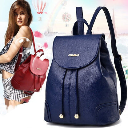 Womens Ladies Casual PU Leather Casual Shoulder Bag Backpack Messenger Bag Purse