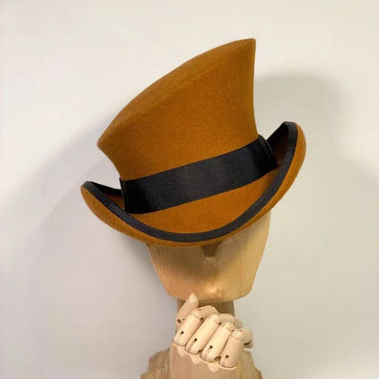 Cashmere Hat Asymmetric Top Hat Unisex Steam Punk Wool Party Costume Magic Cap