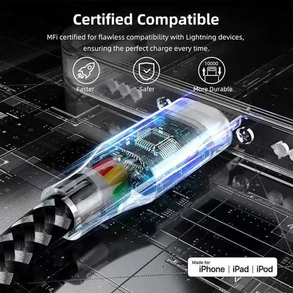 3 Pack Charging Cable Heavy Duty For iPhone 14 13 7 6 Plus Charger Charging Cord