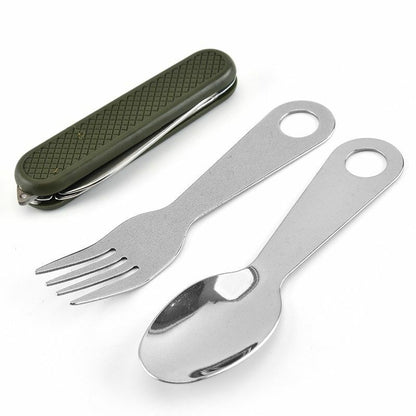 3pcs/set Multi Tool Portable Picnic Outdoor Camping Spoon Spork Fork Knife Steel