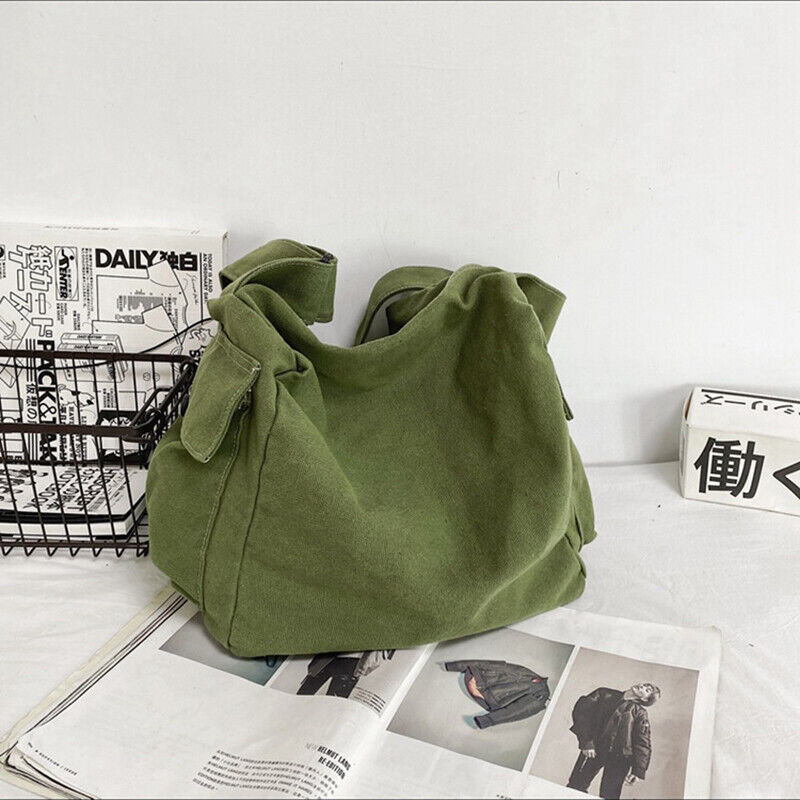 School Messenger Bag Solid Color Shopper Travel Bag Crossbody Purse 1PCS Casual