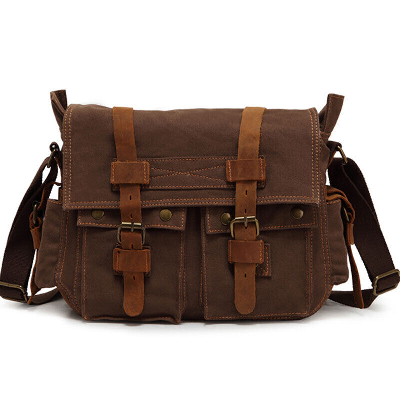 Men Canvas Shoulder bag Satchel School Shoulder Messenger Bag Postman Corss Body