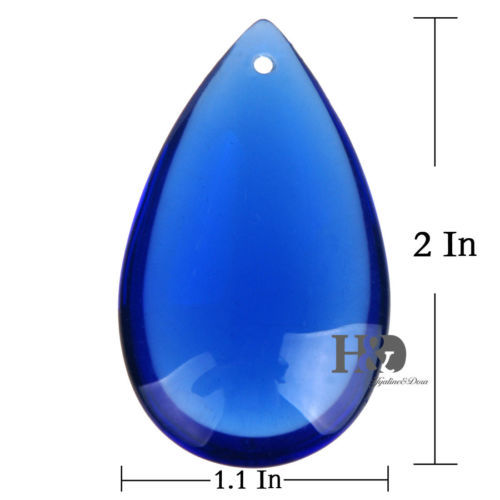 20pc Blue Chandelier Glass Crystal Lamp Prisms Parts Hanging Drops Pendants 50mm