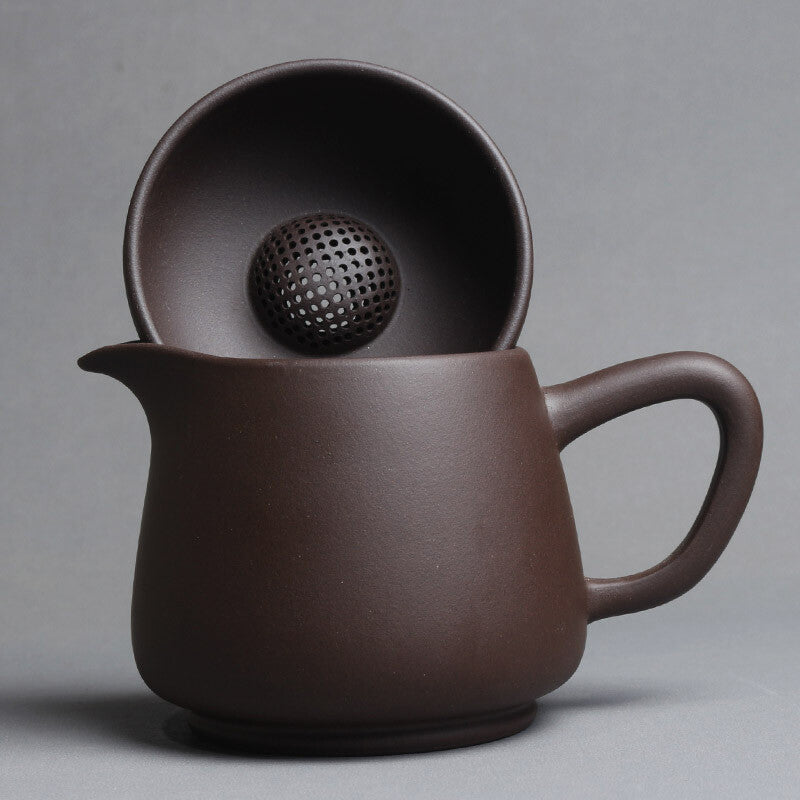 Yixing Purple Sand Fair Cup Tea Filter Handmade Purple Mud Tea Set