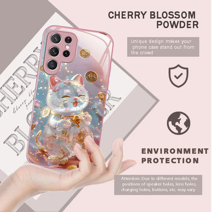For Galaxy S26 Ultra/25/24/23 Metal &Glass Painted Dragon Shockproof Phone Case