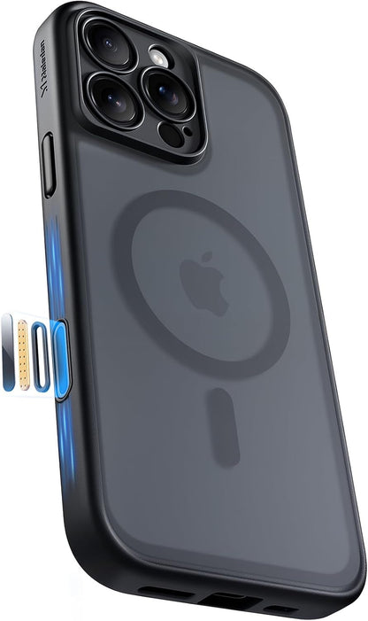 Magnetic for Iphone 16 Pro Max Case Black - Full Camera Protection Shockproof Ph