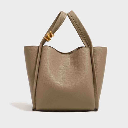 Genuine Leather Bucket Bag Unique Handbag Soft Cowhide Shoulder Bags 19*13*18 CM