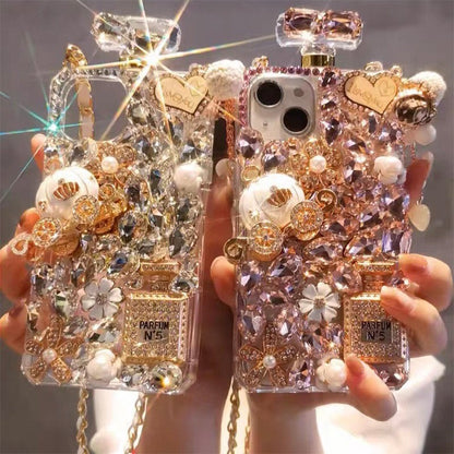 Luxury Perfume Bottle Rhinestone for iPhone 17/16/15/14/13/12 Pro Max Phone case