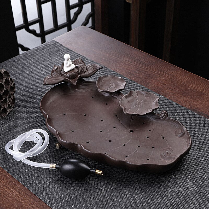 Zisha Tea Tray Bottom Support Dry Tea Table Tea Set Home Office Water Storage