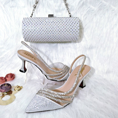 Gold Comfortable Pointed Toe Noble Ladies Shoes Bag Wedding A Pair Of Shoes