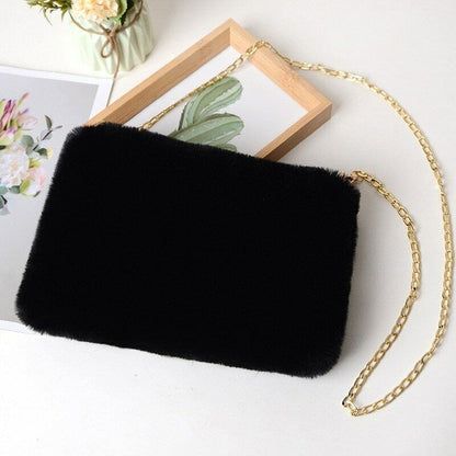 Pretty Cute Faux Rabbit Fur Handbag Shoulder Messenger Bag Fashion Long FurGrass