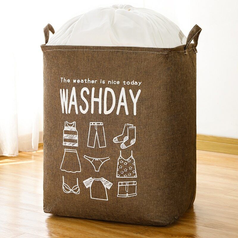 Foldable Super Large Laundry Basket Drawstring Cover Water-Proof Storage Bag 75L