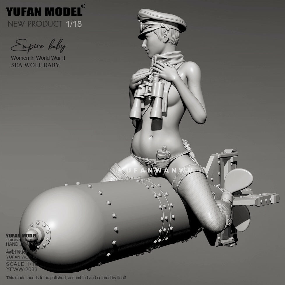 1/18 resin figures model Fantasy Empire baby and torpedo Unassembled Unpainted