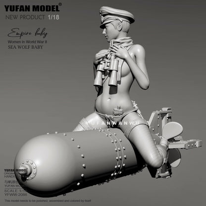 1/18 resin figures model Fantasy Empire baby and torpedo Unassembled Unpainted