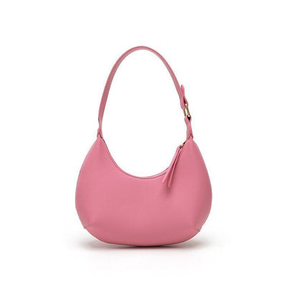 PU Leather Shoulder Bags Women Handbags Lady Sweet Half Moon Bags