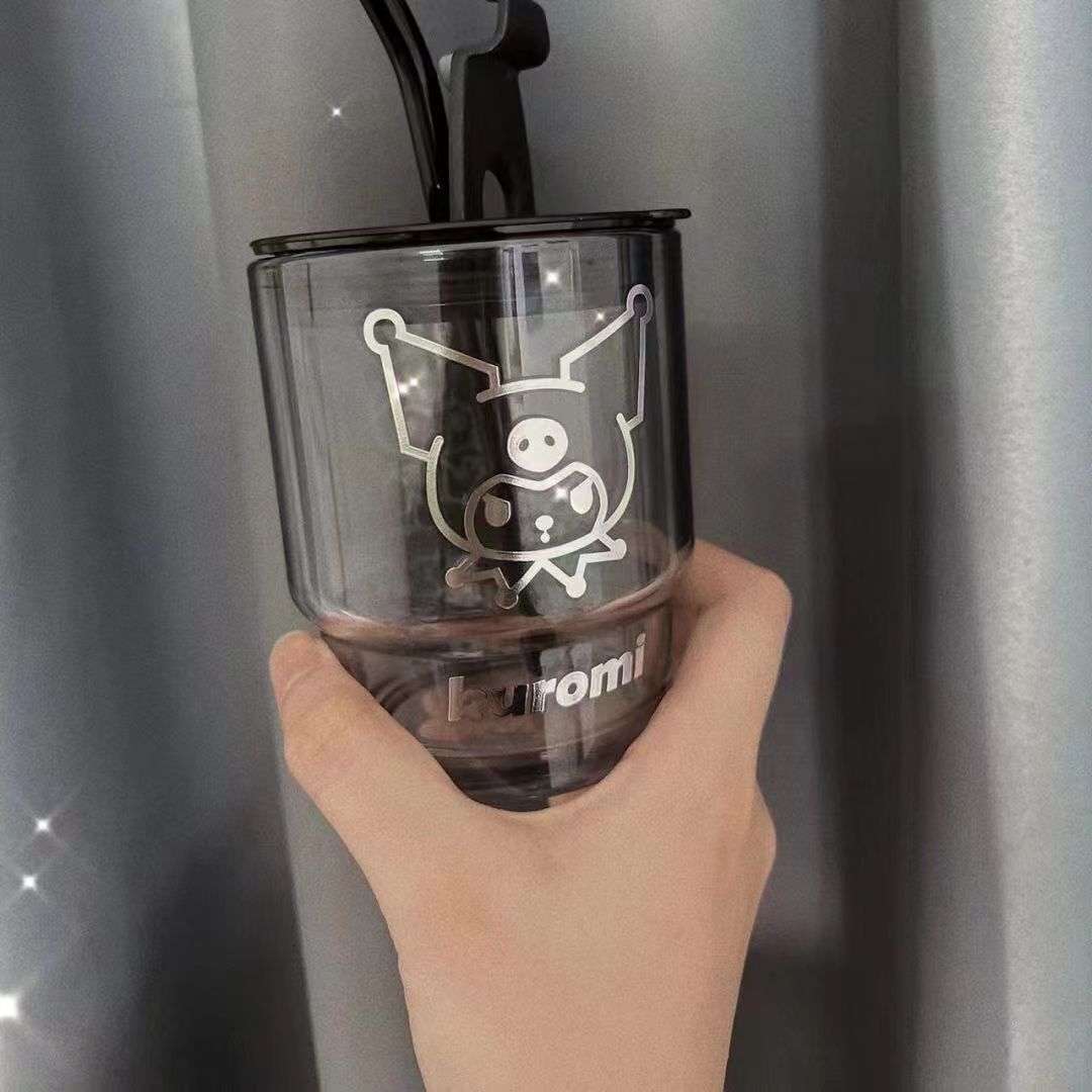 Kuromi Straw Glass Lovely Water Cup Coffee Cup Portable
