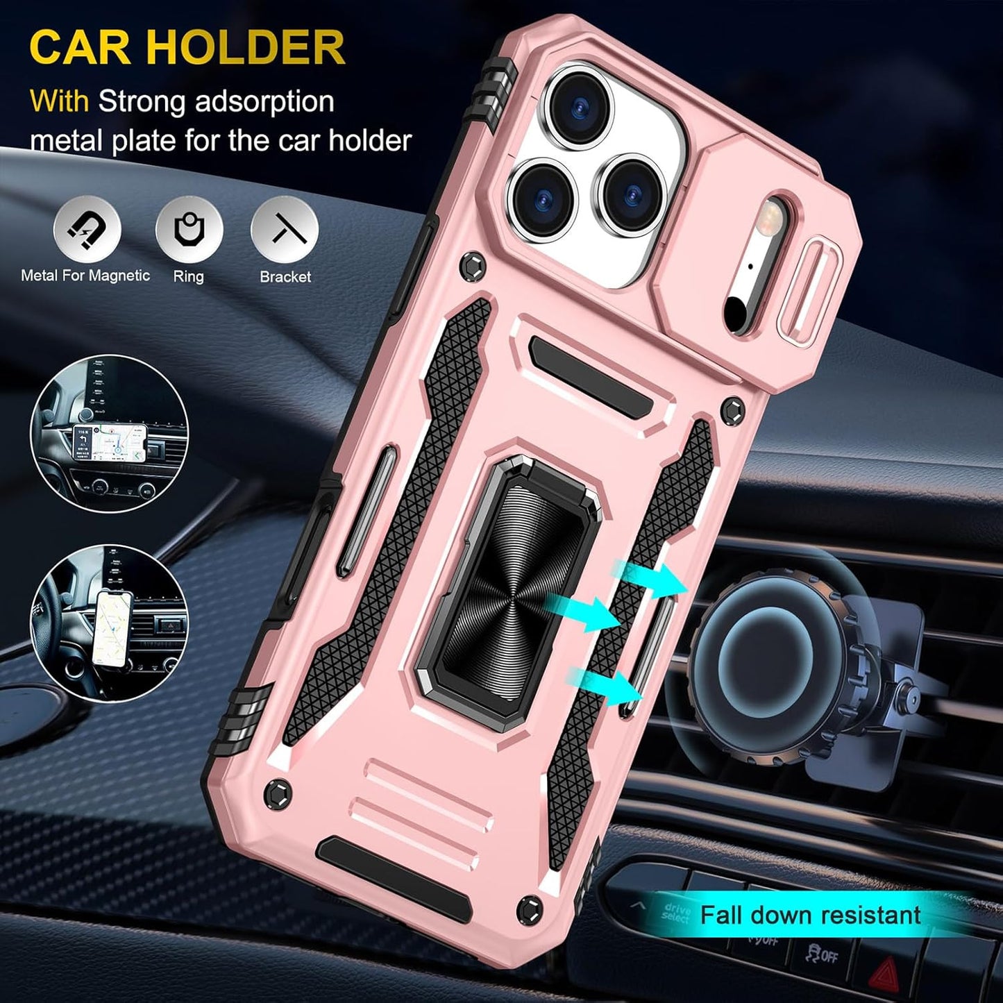 Phone Case Compatible with Iphone 17 Pro Max Case with Slide Camera Lens Cover &
