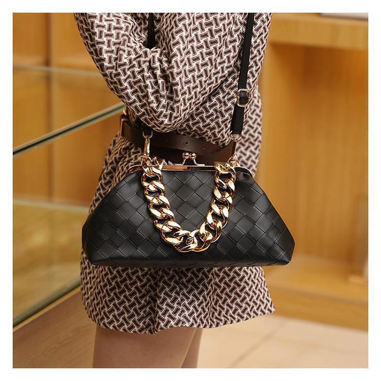 Leather Weave Handbag Handle Dumpling Bag Crossbody Bag Women