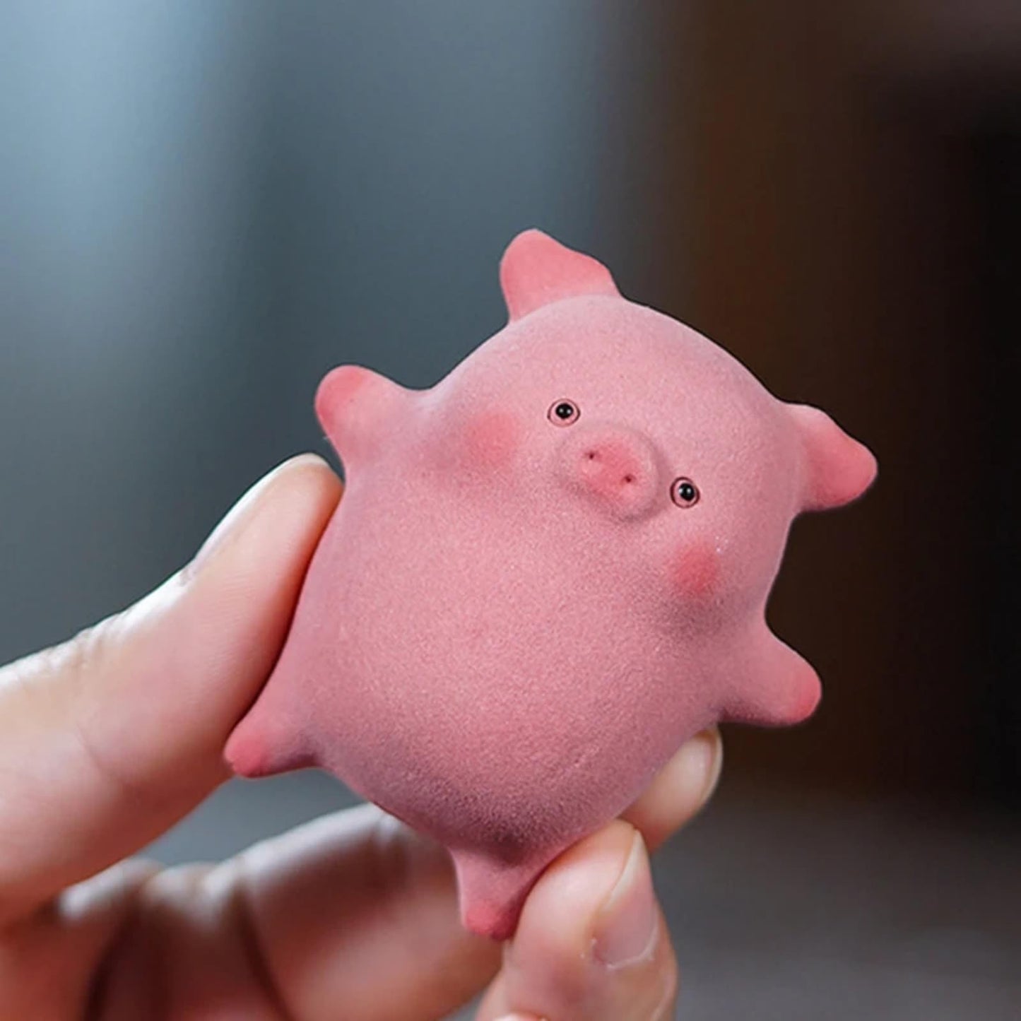 Little Pig Pink Purple Sands Tea Pet 5.5cm 2.2in Tea Tray Desktop Mini Decor
