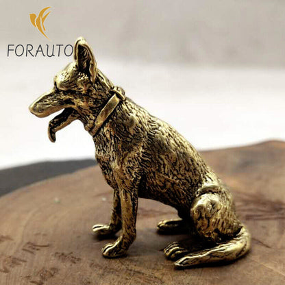 Solid brass dog statue mini statue home office decoration animal statue gift -
