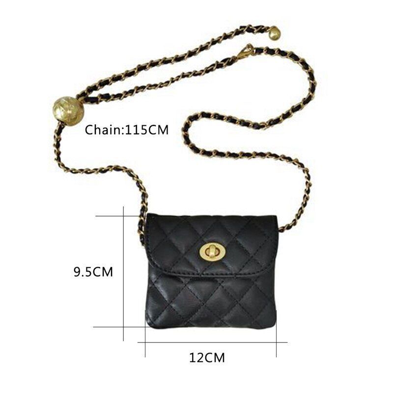 Chain Fanny Pack Leather Waist Bag Luxury Chest Pack Belt Shoulder Bag Crossbody