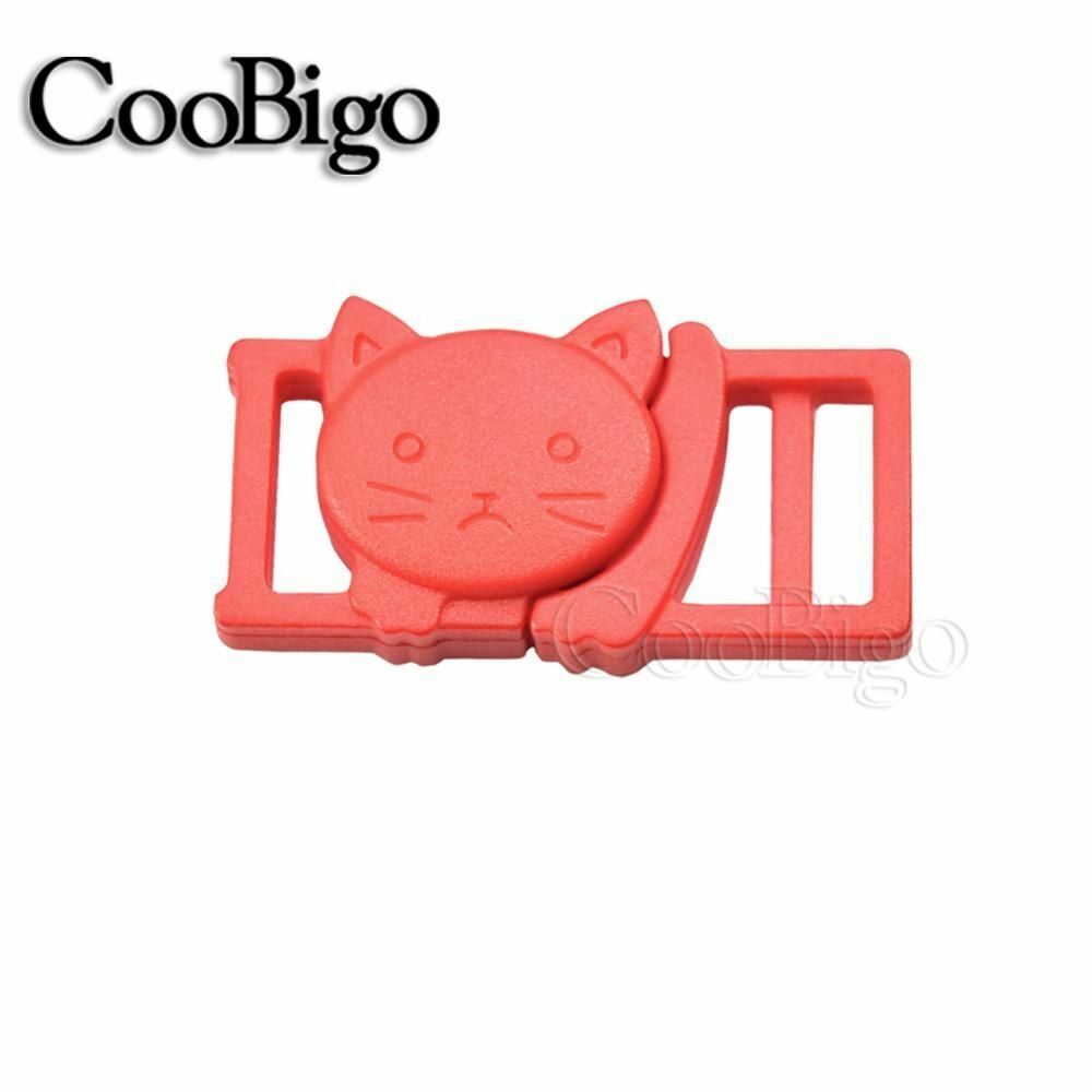 Cat Head Plastic Side Release Buckle Clips Outdoor Backpack Pet Collar 12pcs