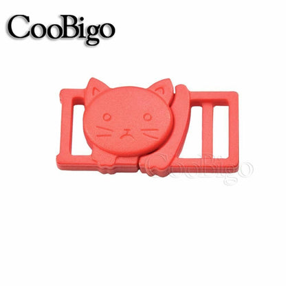 Cat Head Plastic Side Release Buckle Clips Outdoor Backpack Pet Collar 12pcs