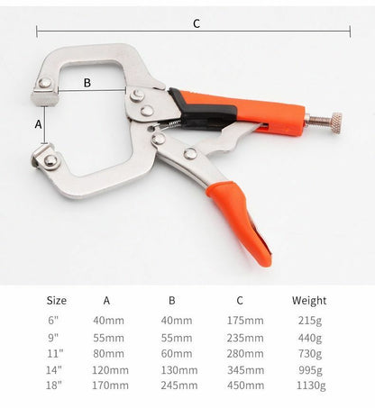 Face Clamp Woodworking 6/9/11/14/18-inch Table Vise Grip Tool Cabinets Locking