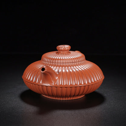 Chinese Yixing Zisha Clay Handmade Exquisite Teapo（筋纹线圆 【底款】顾景舟）