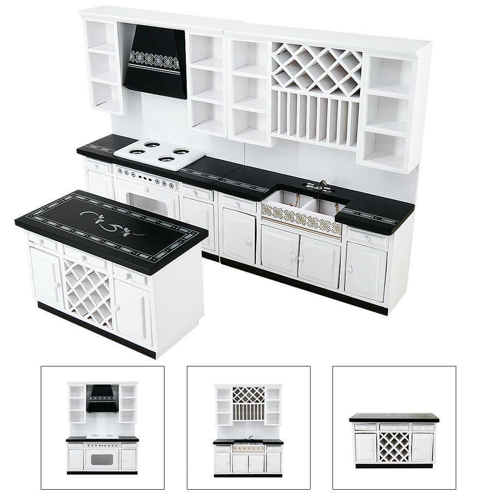 1:12 Scale Dollhouse Miniature Kitchen Cabinets Set Furniture
