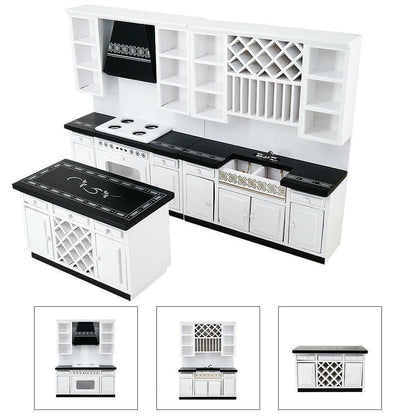 1:12 Scale Dollhouse Miniature Kitchen Cabinets Set Furniture